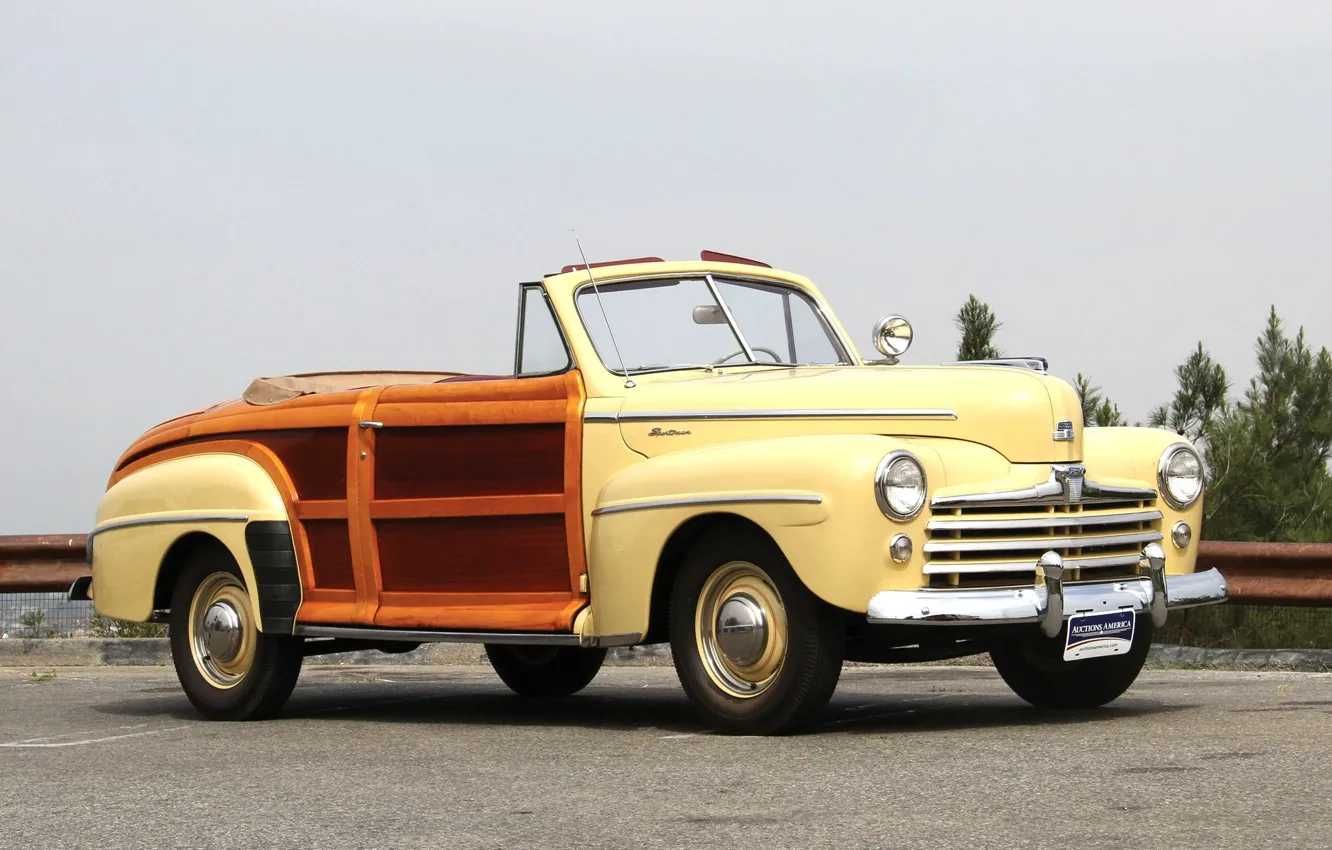 Фото обои Ford, автомобиль, классика, cars, classic, Super, 1948, Convertible, Deluxe, Sportsman