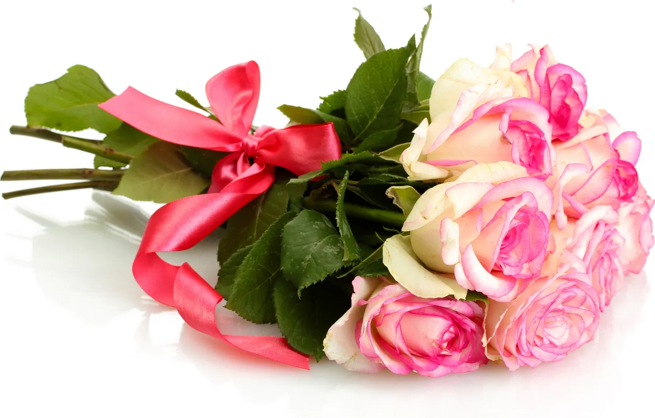 Фото обои цветы, розы, букет, розовые розы