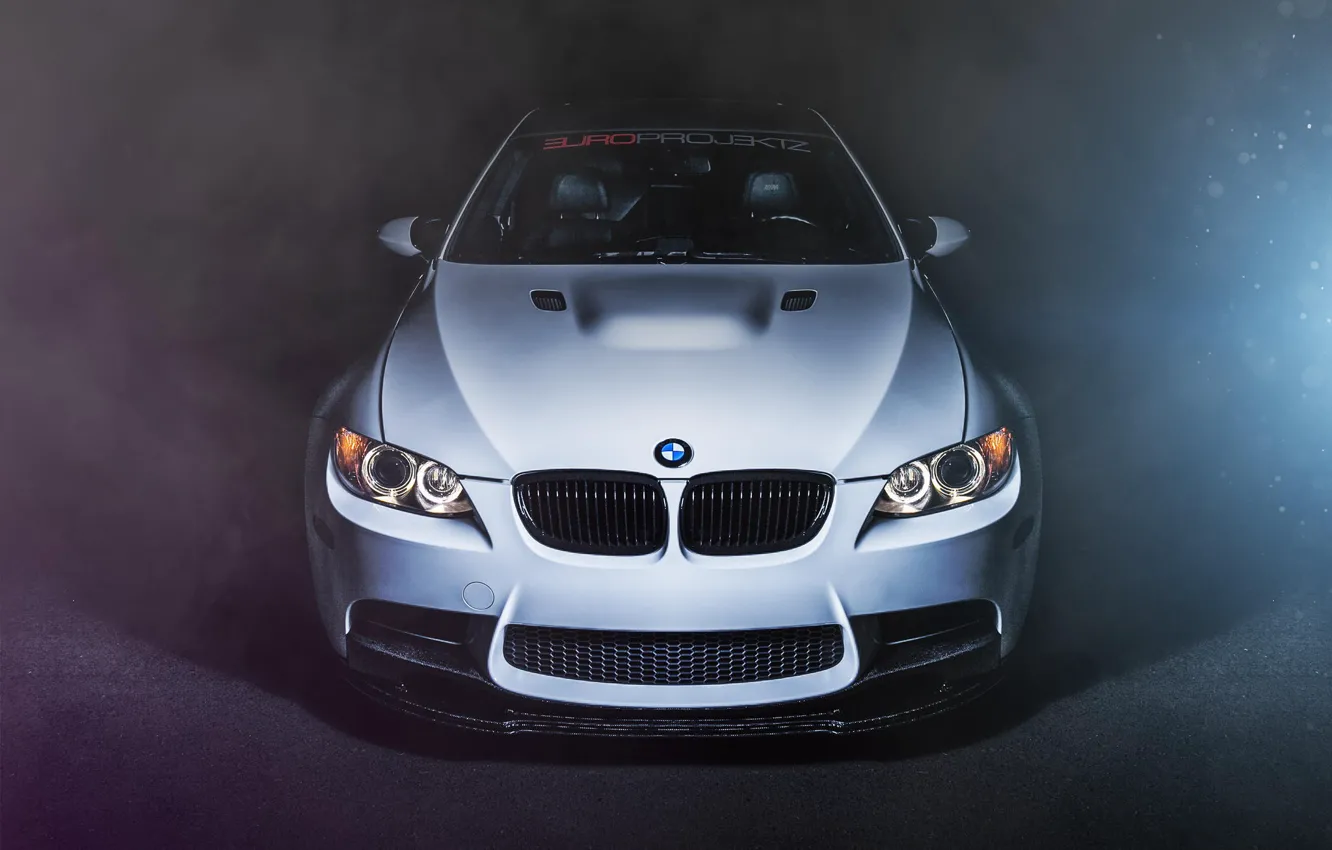 Фото обои белый, бмв, BMW, перед, white, front, E92