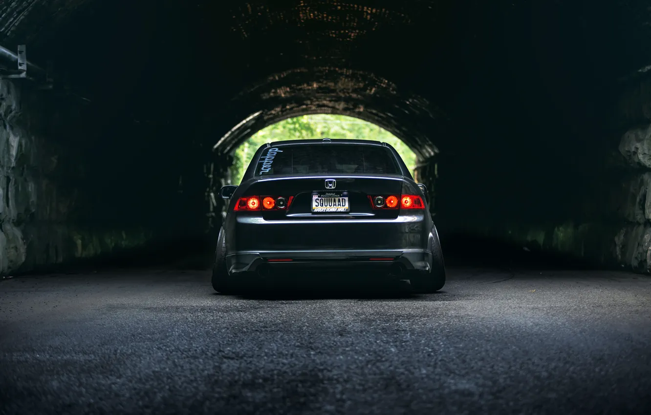 Фото обои Honda, тунель, accord, stance, Acura TSX