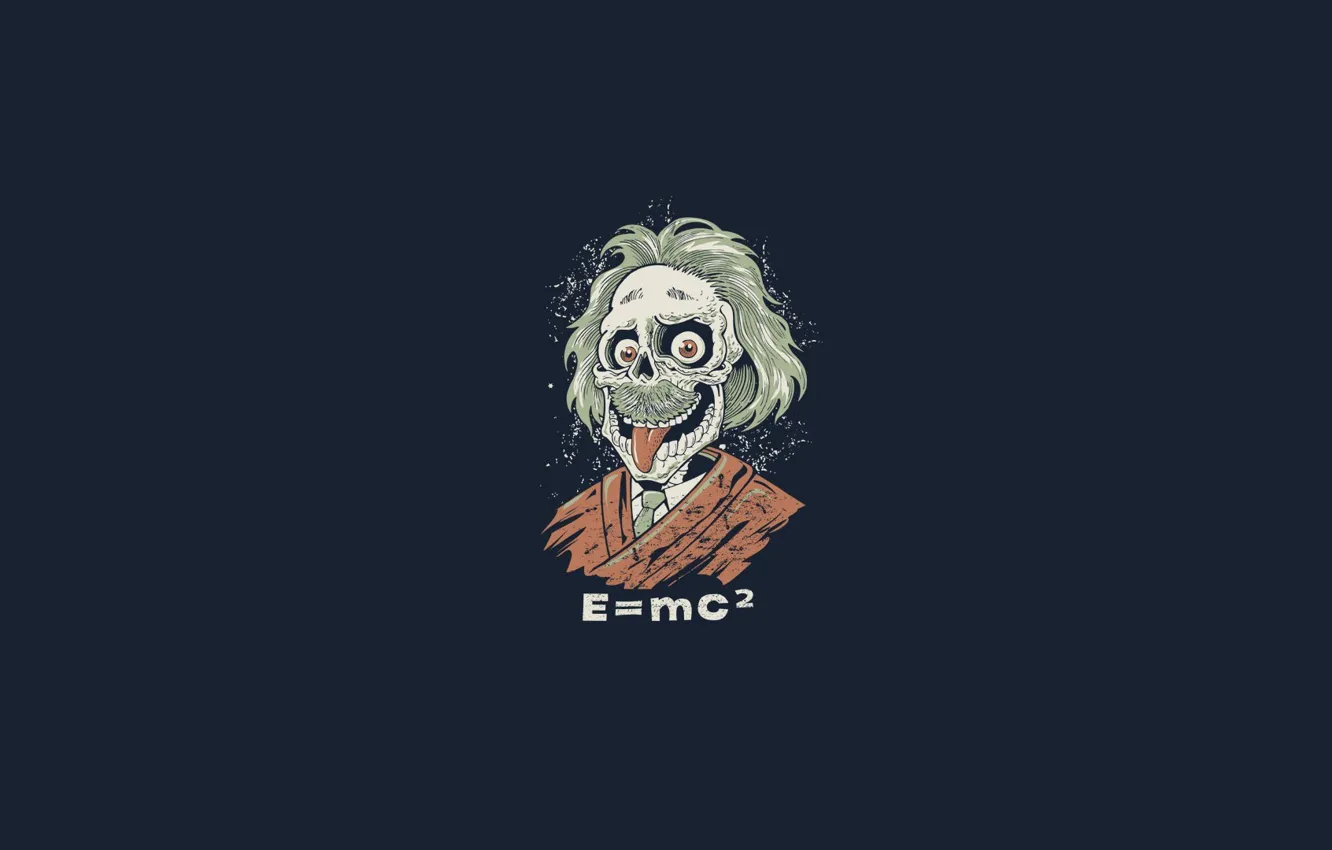 Фото обои зомби, e=mc2, эйнштейн, мертвяк