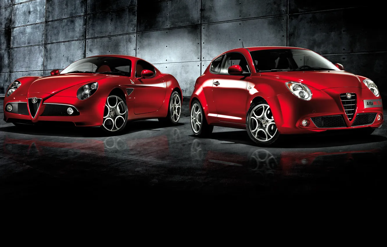 Фото обои red, auto, mixed, Alfa romeo