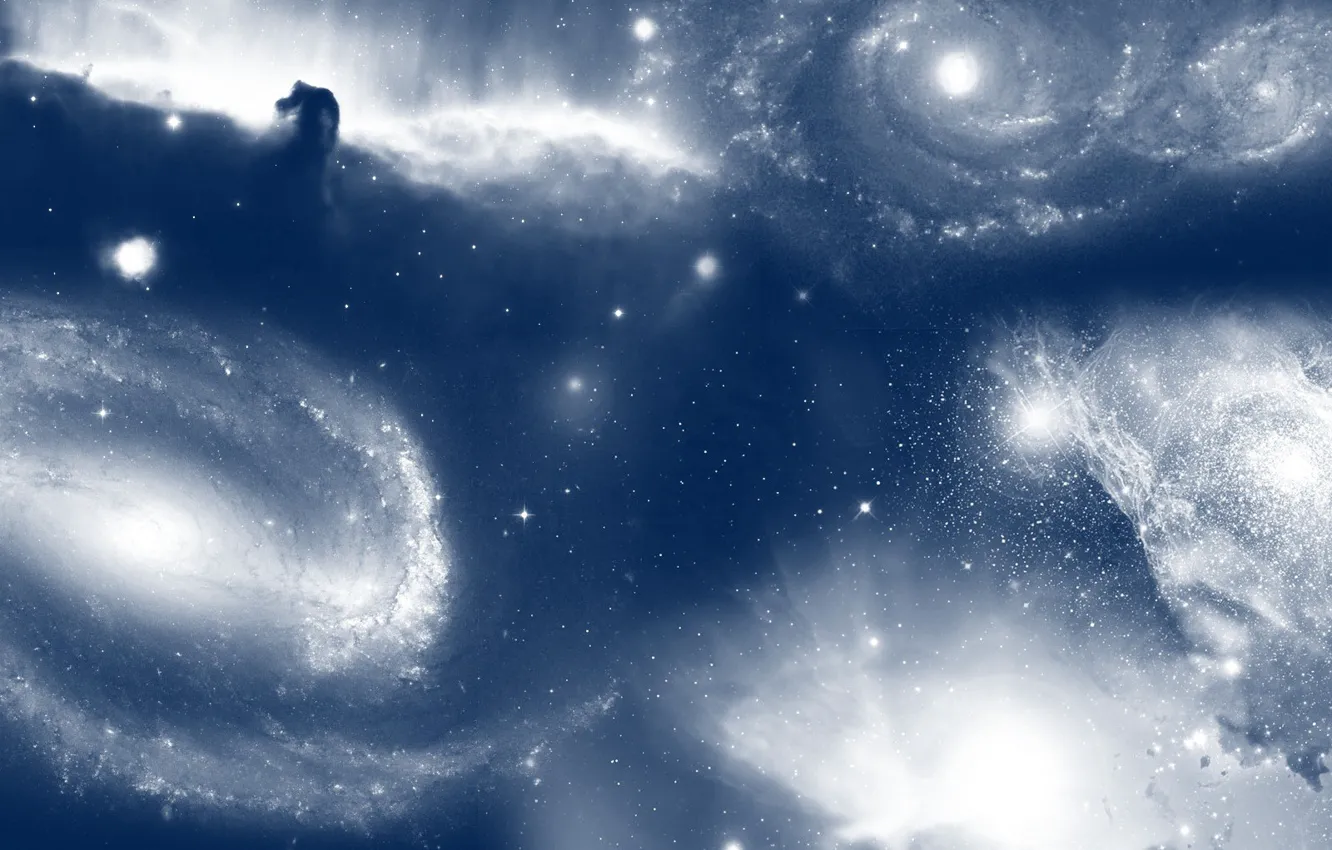 Фото обои космос, звезды, облака, яркие светящиеся штуки, вселенная