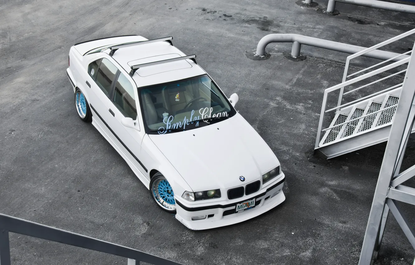 Фото обои асфальт, бмв, BMW, 3 series, E36
