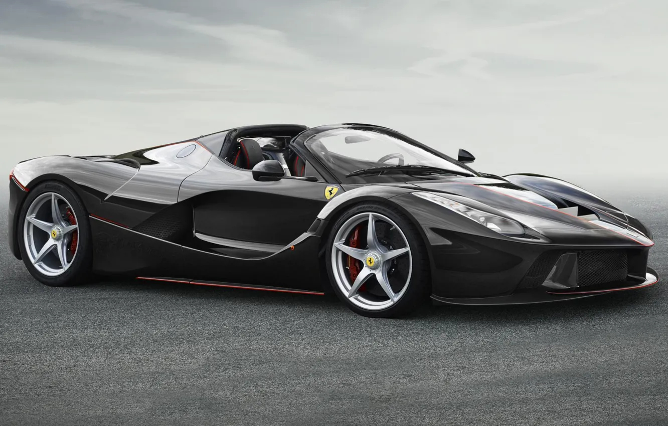 Фото обои Ferrari, Чёрный, new, Spider, Передок, LaFerrari
